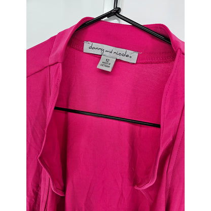 Danny and Nicole Womens Sz 12 Long Sleeve Bright Pink Shrug Cardigan NEW