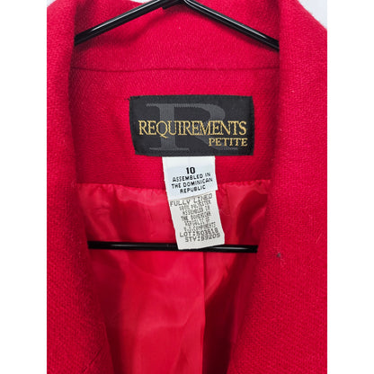 Vintage 1990s Requirements Petites Womens Sz 10P Single Button Blazer Cherry Red