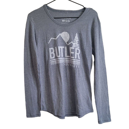 Butler University Womens Sz L Long Sleeve T Shirt by alma Mater Gray NEW