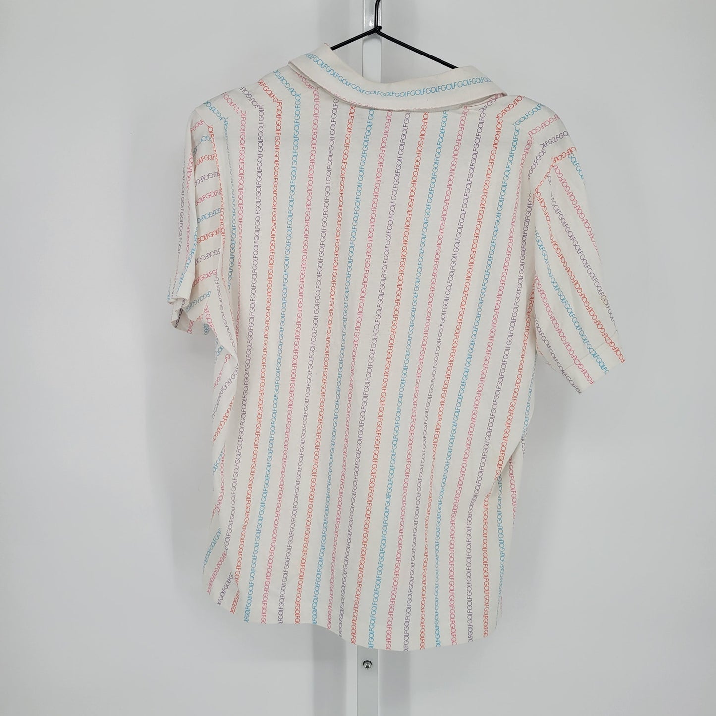 Vintage 1990s Leon Levin Womens XL Short Sleeve Polo Golf Shirt Rainbow Striped