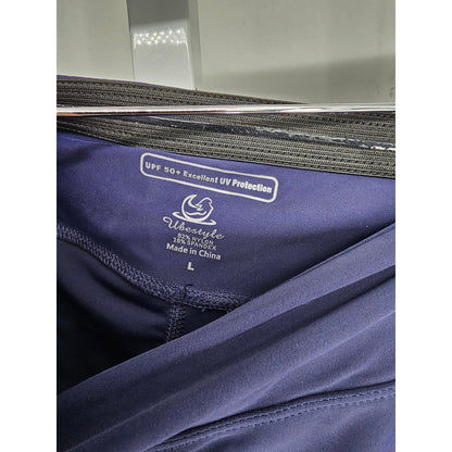 Skirted Legging Skort Womens sz L Navy Blue Tennis Legging UPF 50+