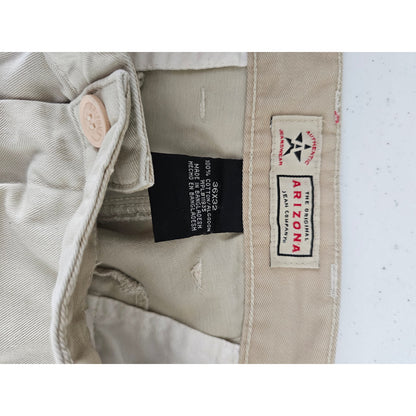 Vintage Arizona Jean Co Mens Sz 36x32 Baggy Fit Cargo Pants Beige Y2K