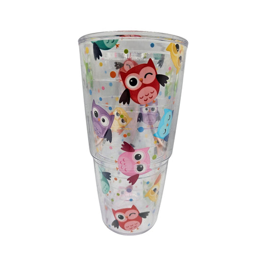 Tervis Insulated Plastic Tumbler NO LID Colorful Owl Print