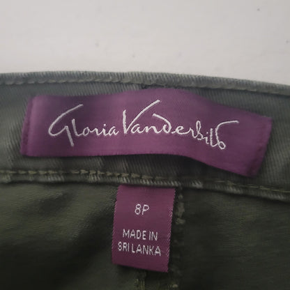 Gloria Vanderbilt Womens Sz 8P High Waist Slim Leg Jeans Olive Green