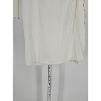 Shein Womens Sz S Long Sleeve Above Knee Dress White Ribbed Tie Side
