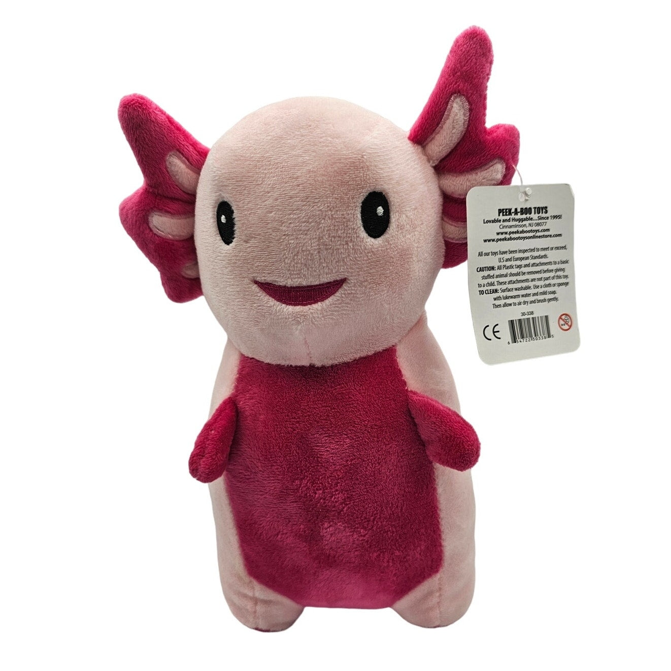 Peek A Boo Pink Axolotl Standing Plush Stuffed Animal 15" NEW