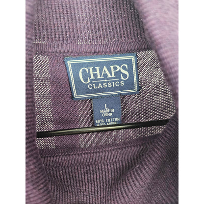 Chaps Womens Sz L Long Sleeve Turtleneck Top Purple Cotton Modal Blend