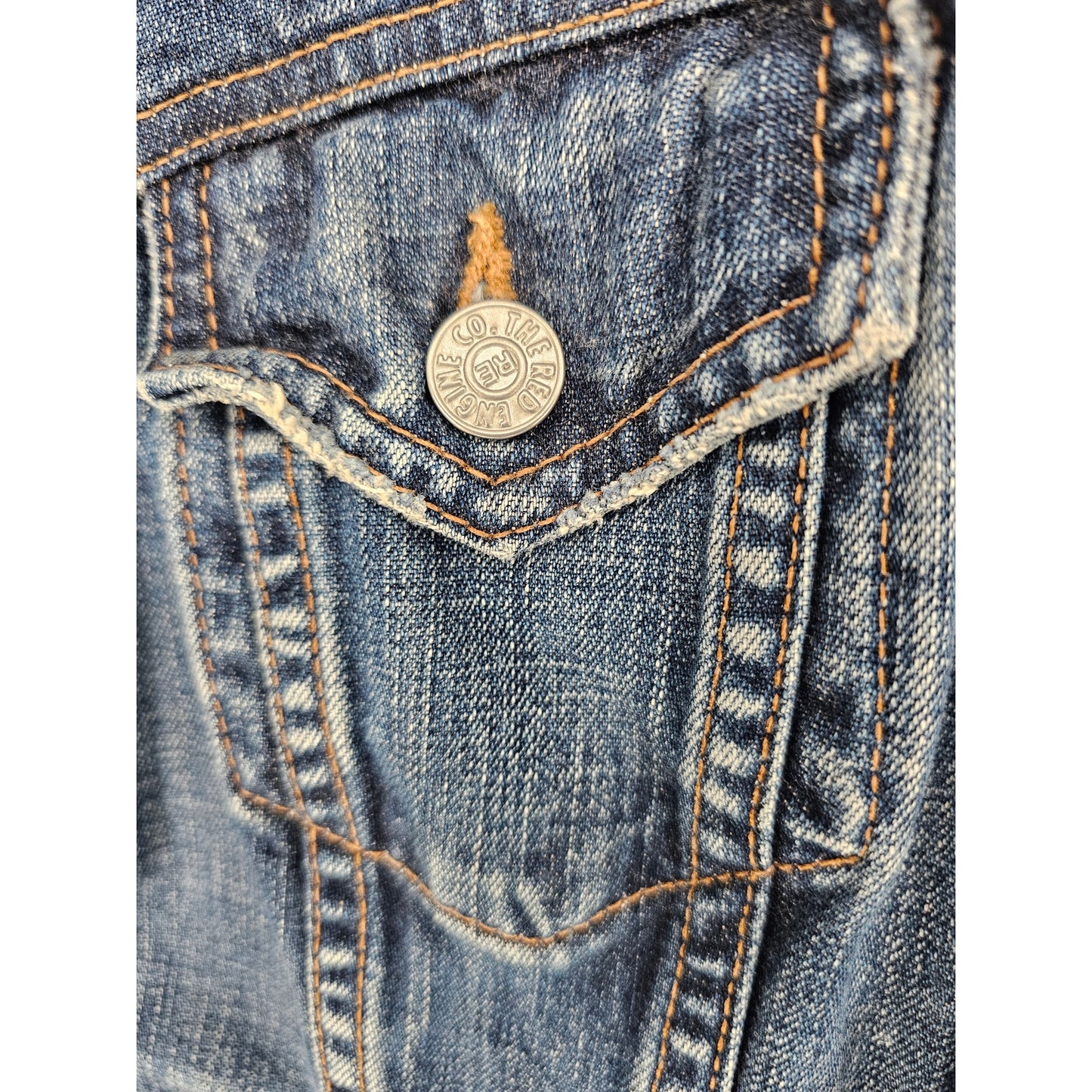 Red Engine Co Womens Sz S Cropped Blue Jean Denim Jacket