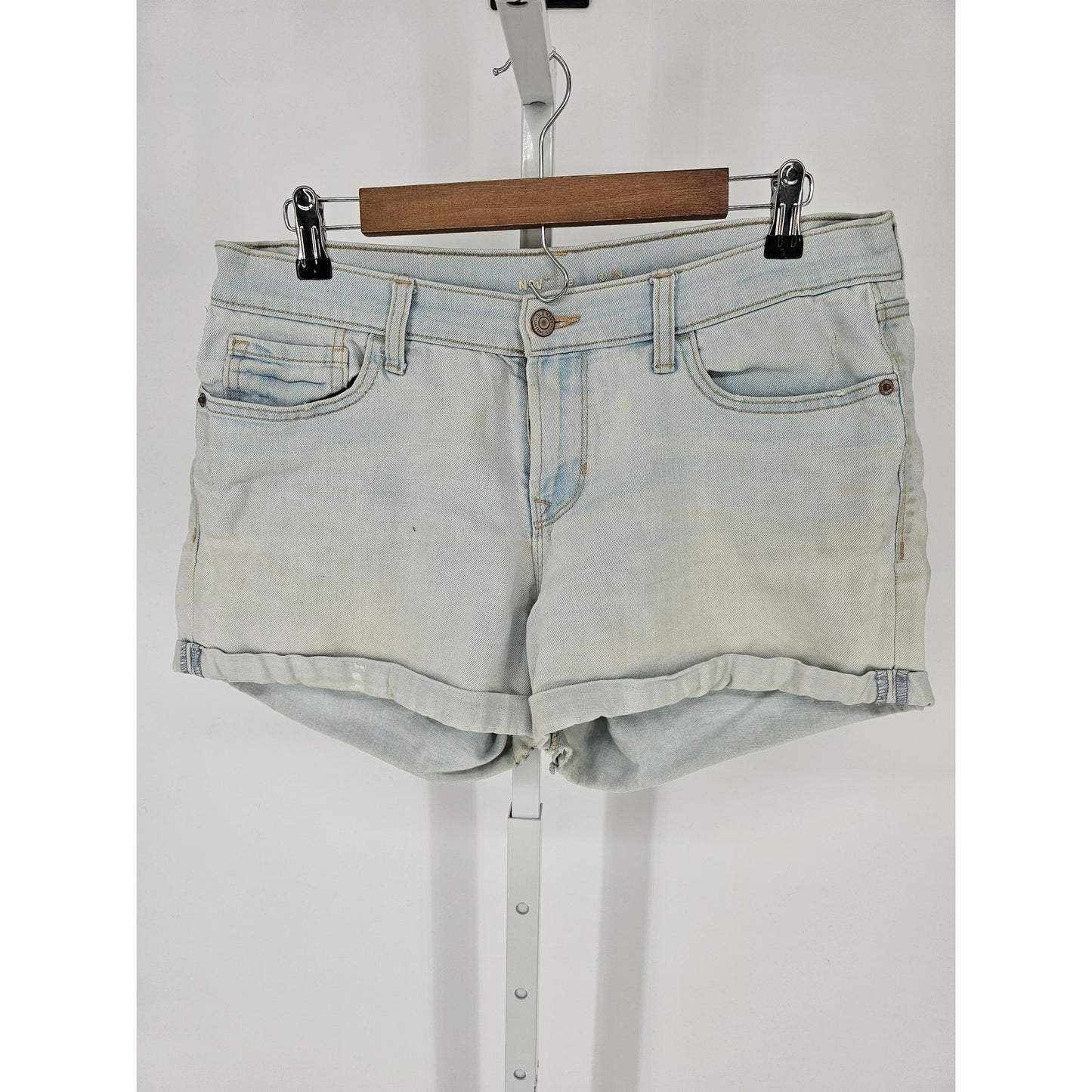 Old Navy Womens Sz 10 Boyfriend Fit Light Wash Blue Jean Shorts