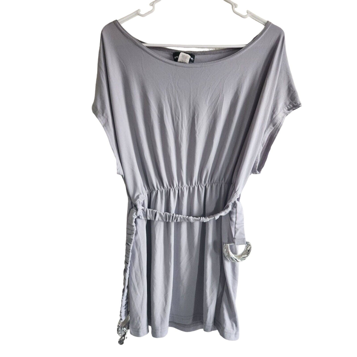 Vintage Sixteen Juniors Sz L Belted Mini Dress Gray Slouchy