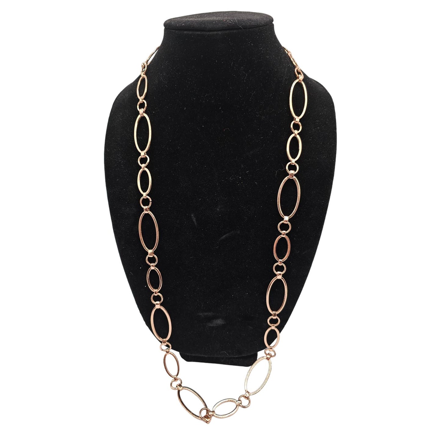 Vintage 1990s Rose Gold Long Loop Chain Necklace