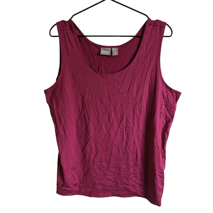 Chicos Womens Sz 3 (2XL) Sleeveless Tank Top Dark Red Lightweight