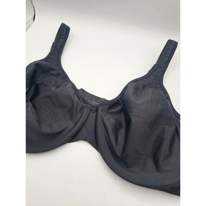 Vintage Bali Womens Sz 40D Unlined T Shirt Bra Black Satin Style 3385