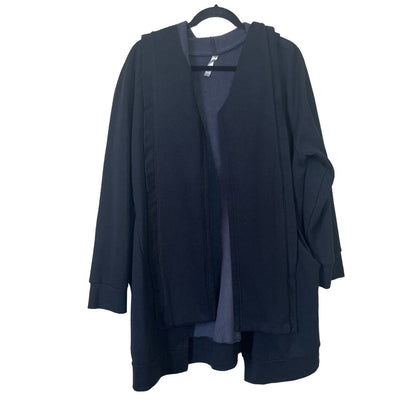 Fabletics Womens Sz M Oversized Open Front Cardigan Hoodie Navy Blue