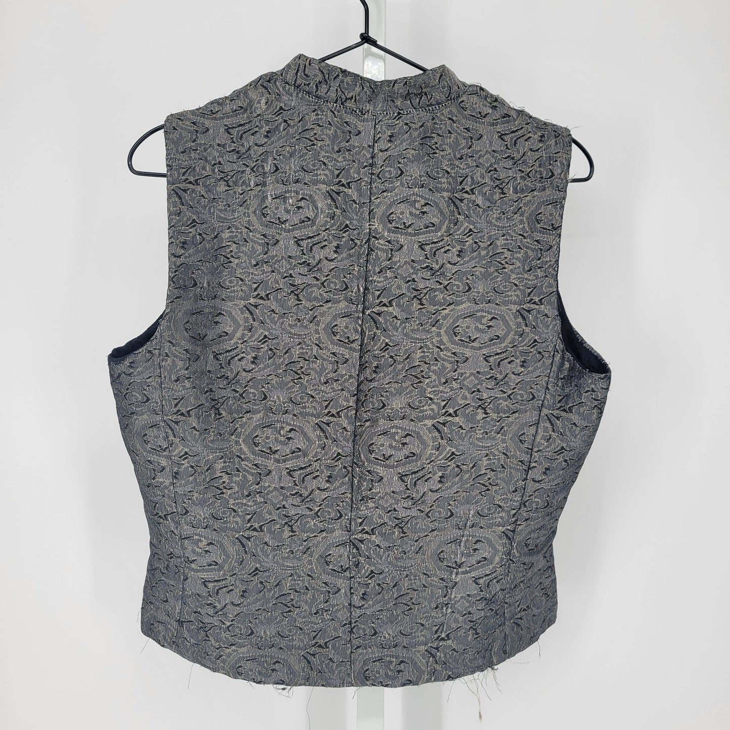 Vintage Geoffrey Beene Sport Womens Sz 10 Button Up Vest Blue Gold Quilted