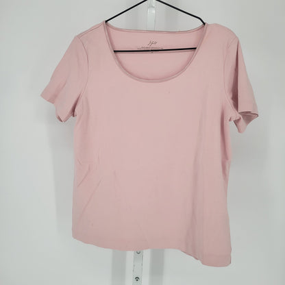 J Jill Womens Sz M Short Sleeve Compassion Tee Light Pink T Shirt