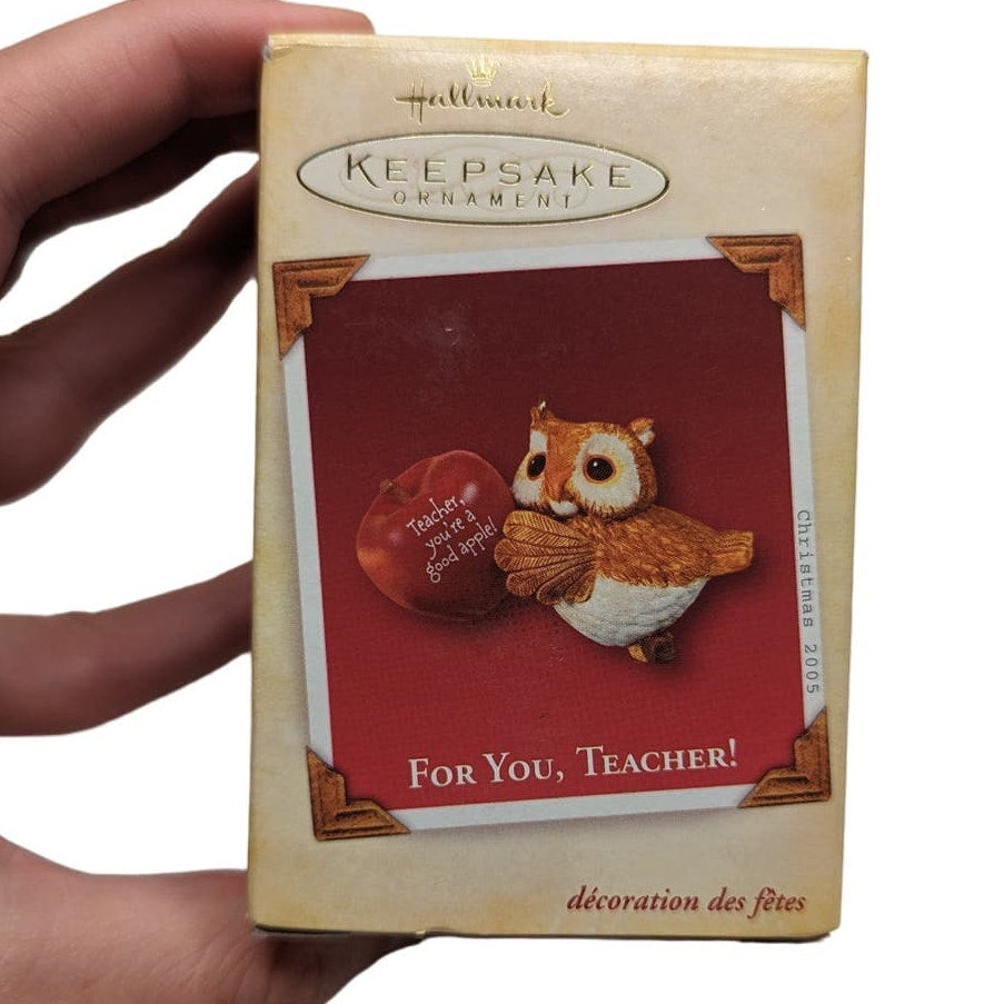 Hallmark Keepsake Christmas Ornament For You Teacher Owl and apple