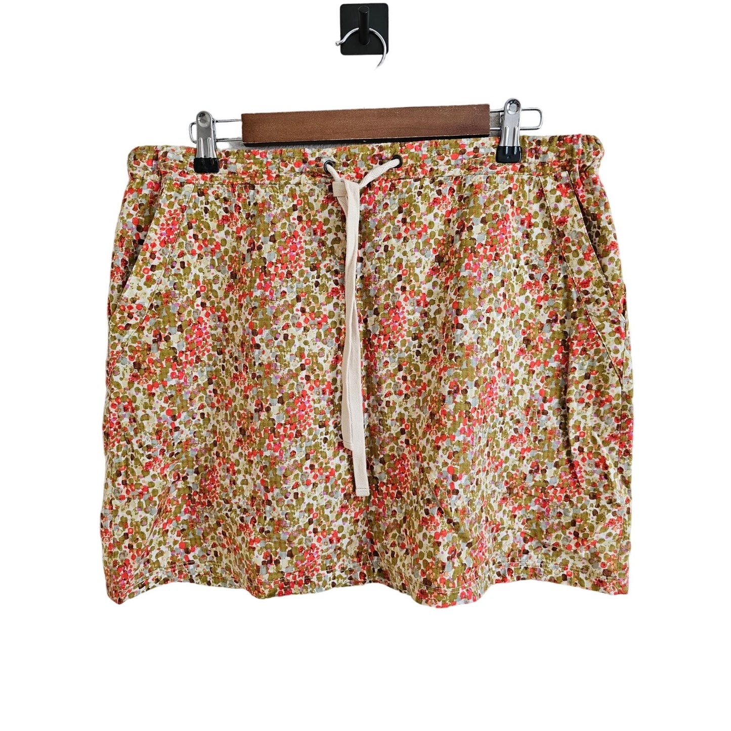 Eddie Bauer Womens Sz M Floral Athletic Skirt Cotton Rayon Blend Pull On