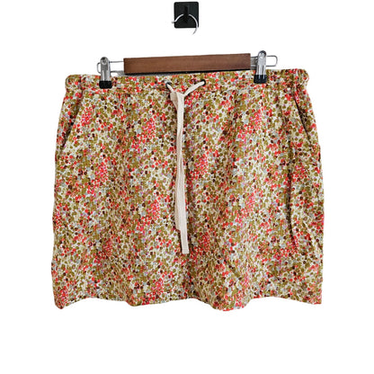 Eddie Bauer Womens Sz M Floral Athletic Skirt Cotton Rayon Blend Pull On