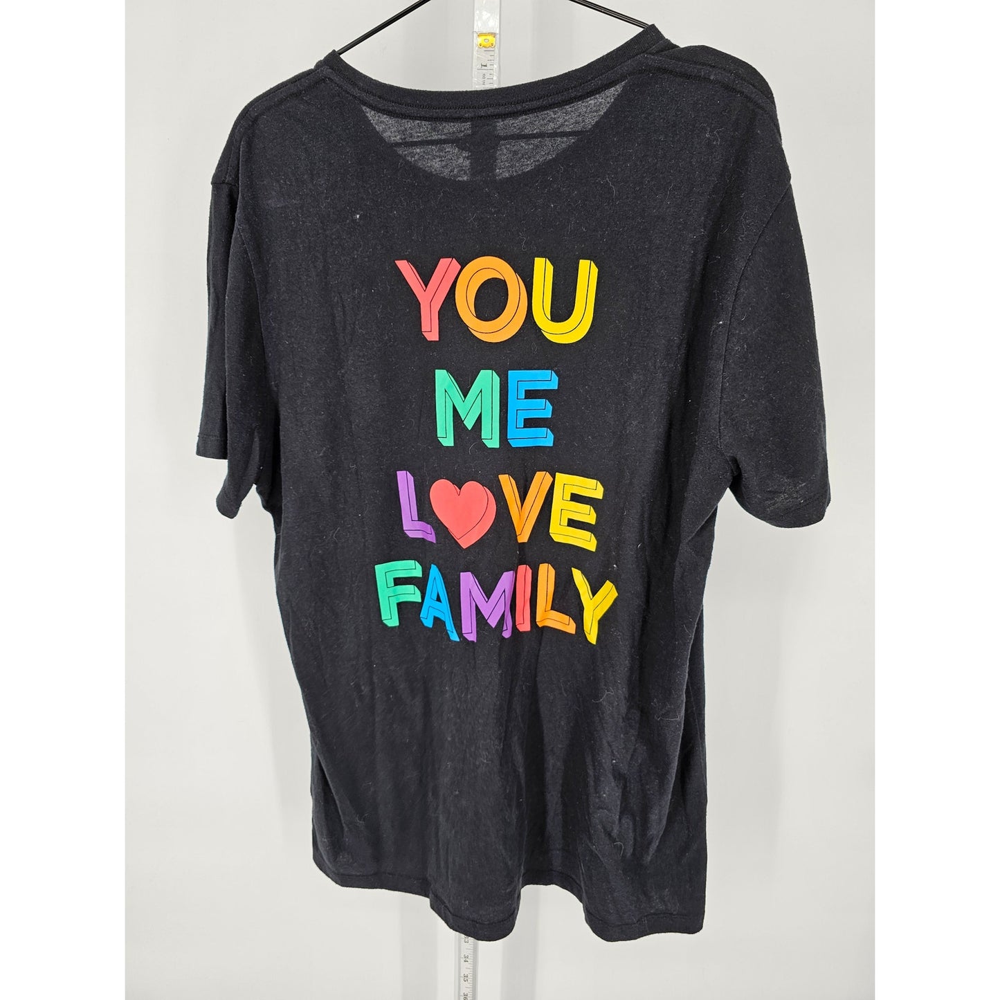 Old Navy Womens XL Short Sleeve T Shirt You Me Love Family Rainbow Soft Washed