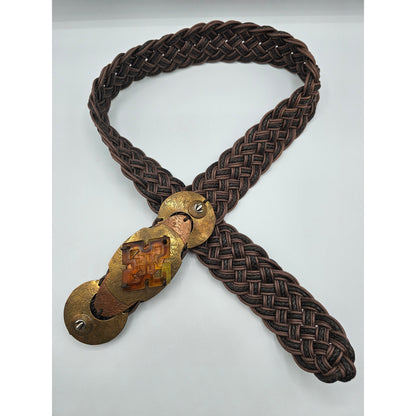 Vintage Marjorie Baer San Francisco Artisan Mixed Metal/Black Woven Belt Sz S