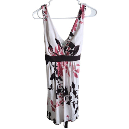 Speechless Womens Sz M Knee Length Dress Black Pink white Floral Sleeveless