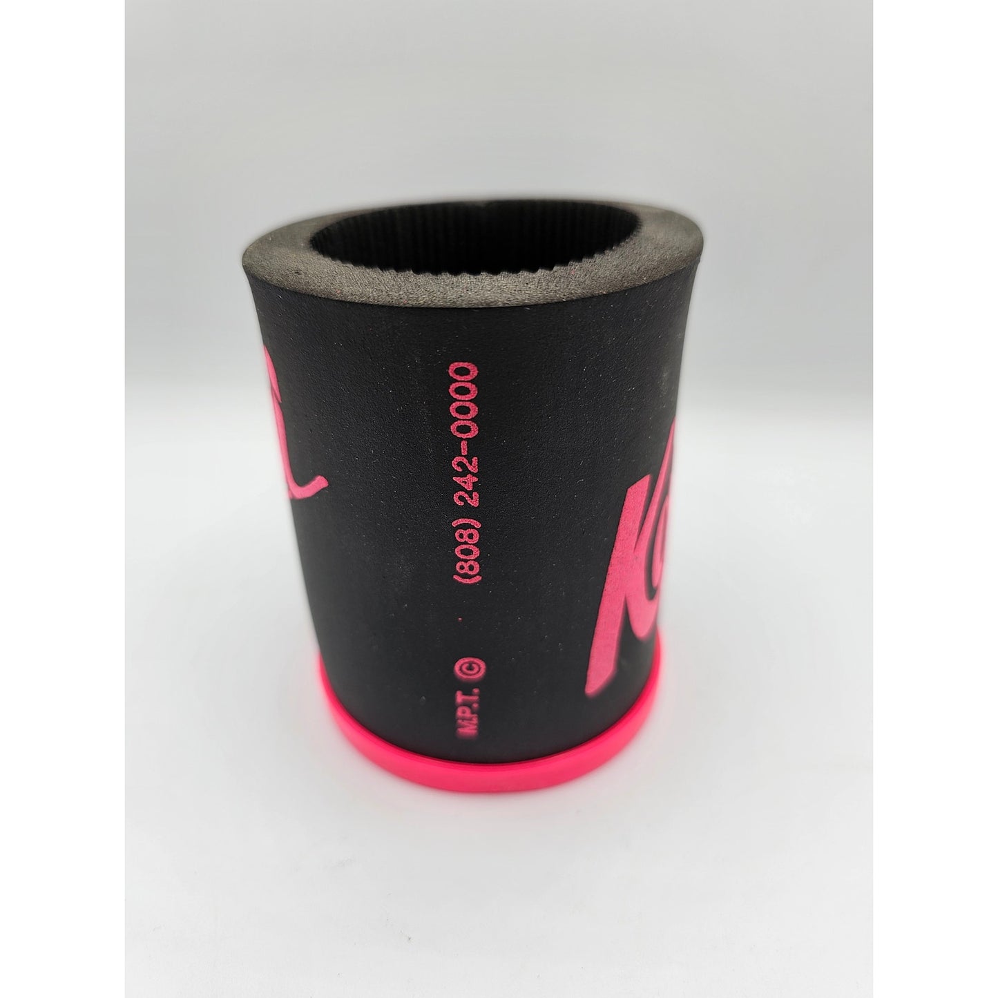 Vintage 1980s Drink Can Koozie Foam Kauai Hawaii Bright Pink Black