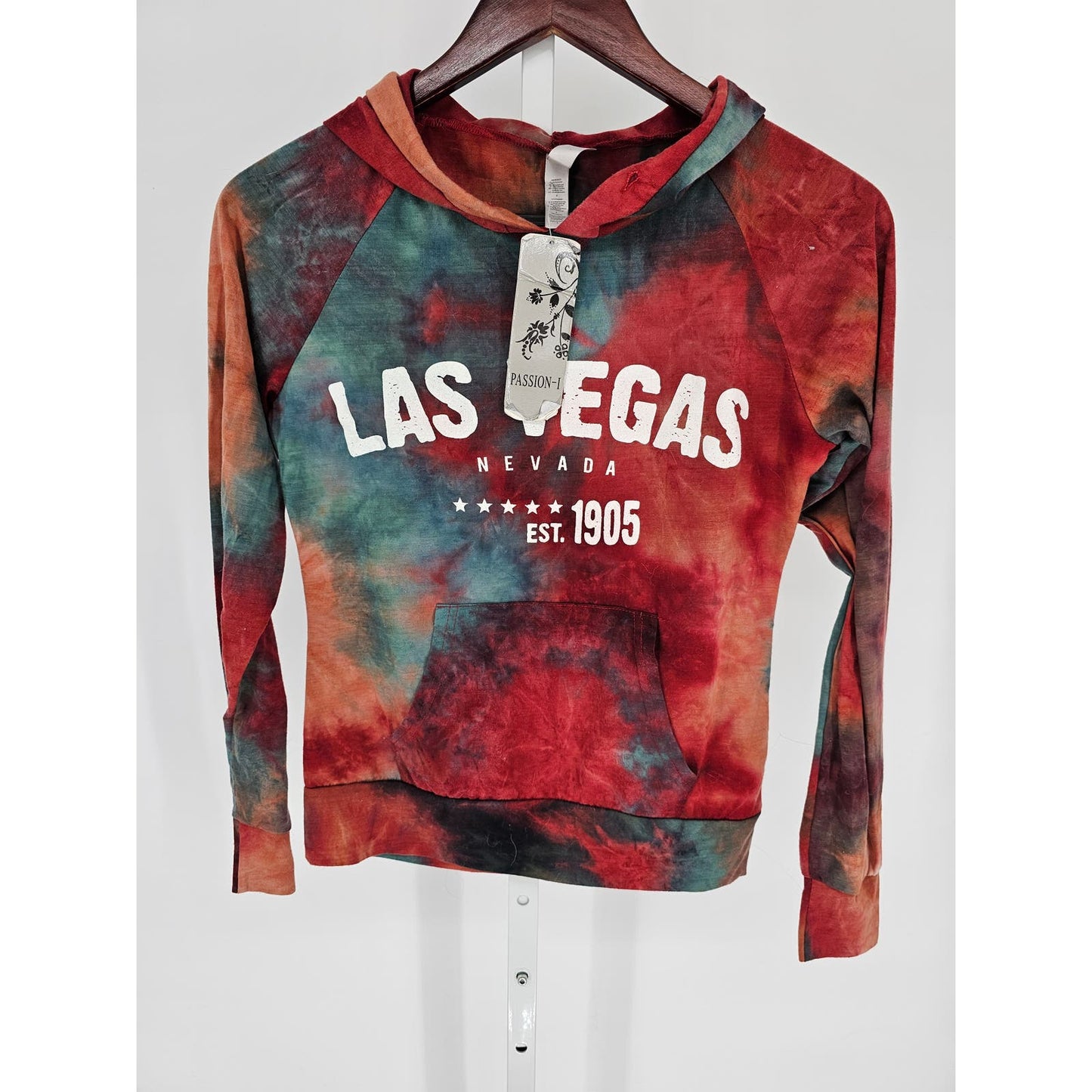 Las Vegas Nevada Womens Sz S Lightweight Tie Dye Hoodie NEW