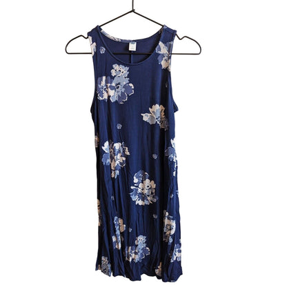 Old Navy Womens Sz S Knee Length Sundress Dress Blue Floral Swing