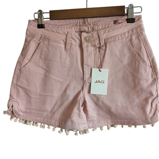 Jag Jeans Juniors Sz 0 Relaxed Fit Cadet Shorts Peony Pink NEW