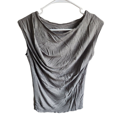 APT 9 Womens Sz XS Short Sleeve Blouse Gray Silver