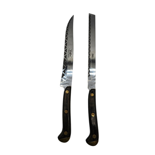 Set of 2 Vintage Griffon Hollow Ground Knife Set Stainless Razor Steel