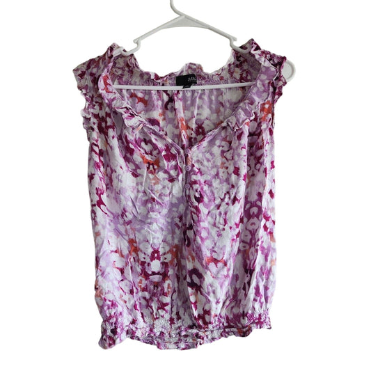 ANA A New Approach Womens Sz S Pink and Purple Floral Blouse