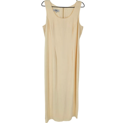 Vintage Patra Womens Sz 14 Maxi Length Sleeveless Formal Dress Light Yellow