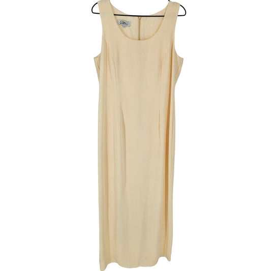 Vintage Patra Womens Sz 14 Maxi Length Sleeveless Formal Dress Light Yellow