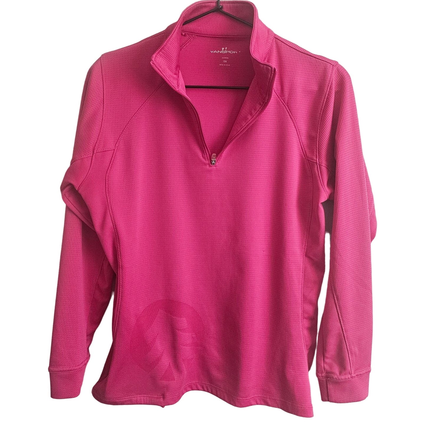 Vansport Womens Sz L Long Sleeve Cycling Jacket 1/4 Zip Pink