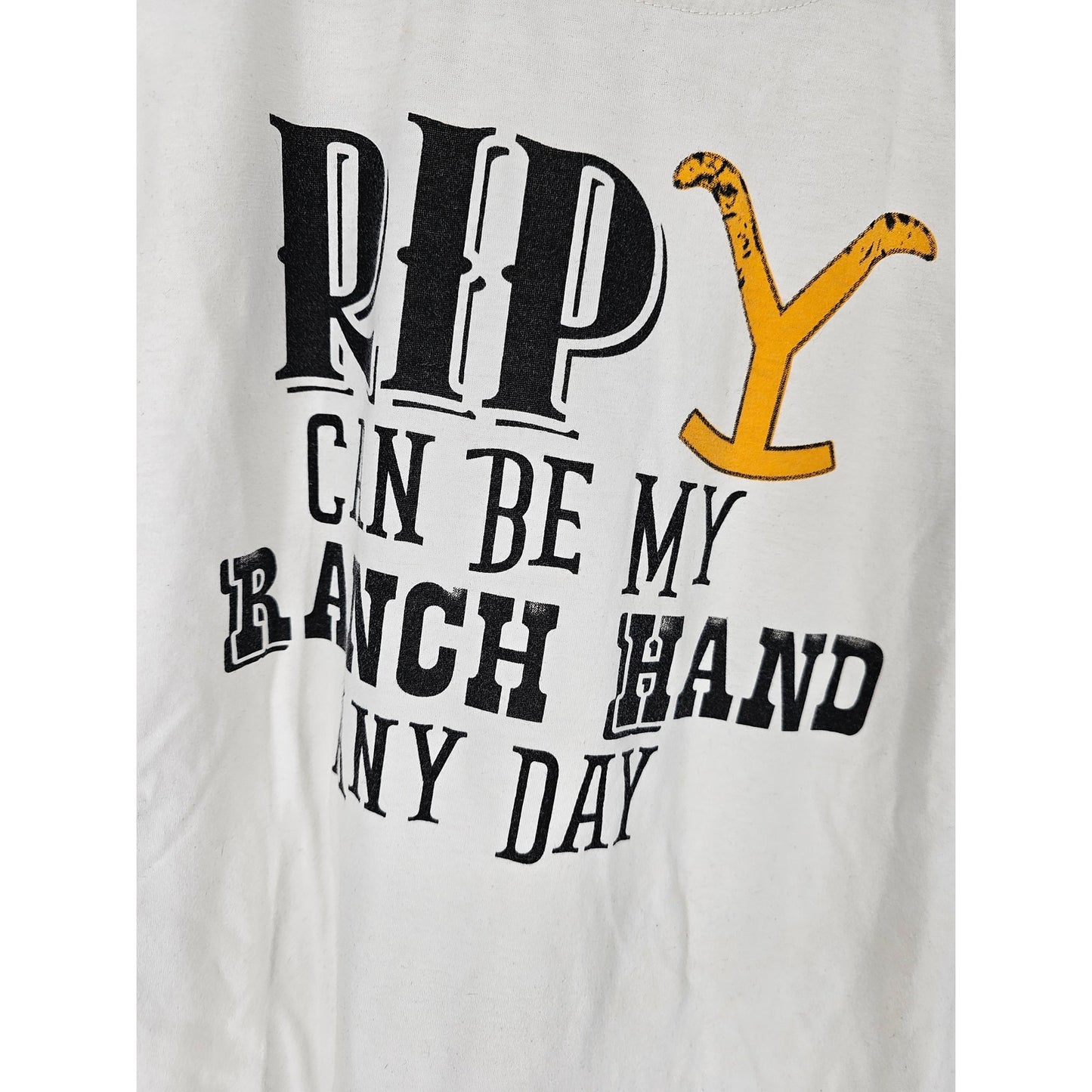 Vintage RIP Can Be My Ranch Hand Any Day Mens Sz L Short Sleeve T Shirt