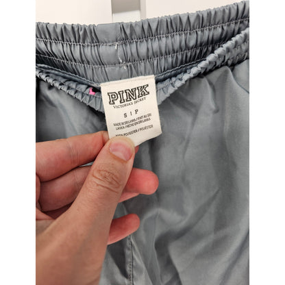 PINK Victorias Secret Womens Sz S Athletic Shorts Gray Running Elastic Waist