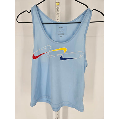 Nike Dri Fit Womens Sz XS Loose Fit Running Tank Top Light Blue Y2K