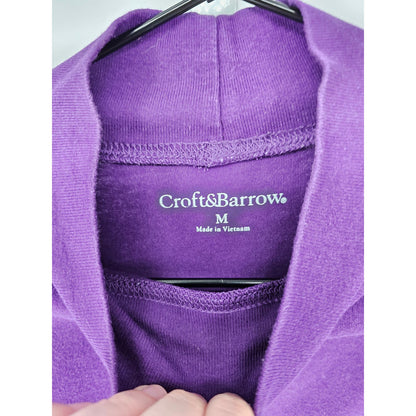 Croft & Barrow Womens Sz M Long Sleeve Cotton Turtleneck Top Purple