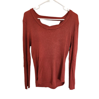 No Boundaries Juniors Sz XXL Burnt Orange Ribbed Long Sleeve Shirt