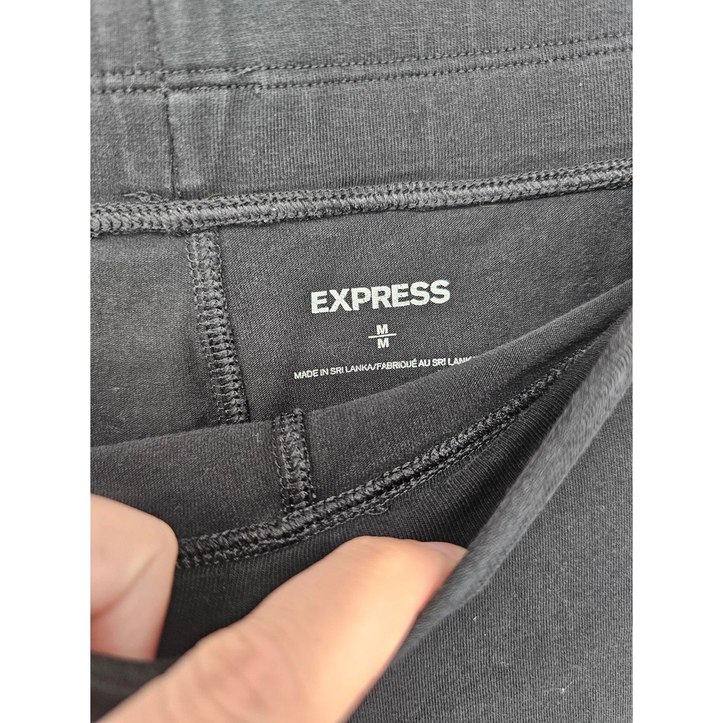 Express Womens Sz M Pull On Solid Black Full Length Leggings