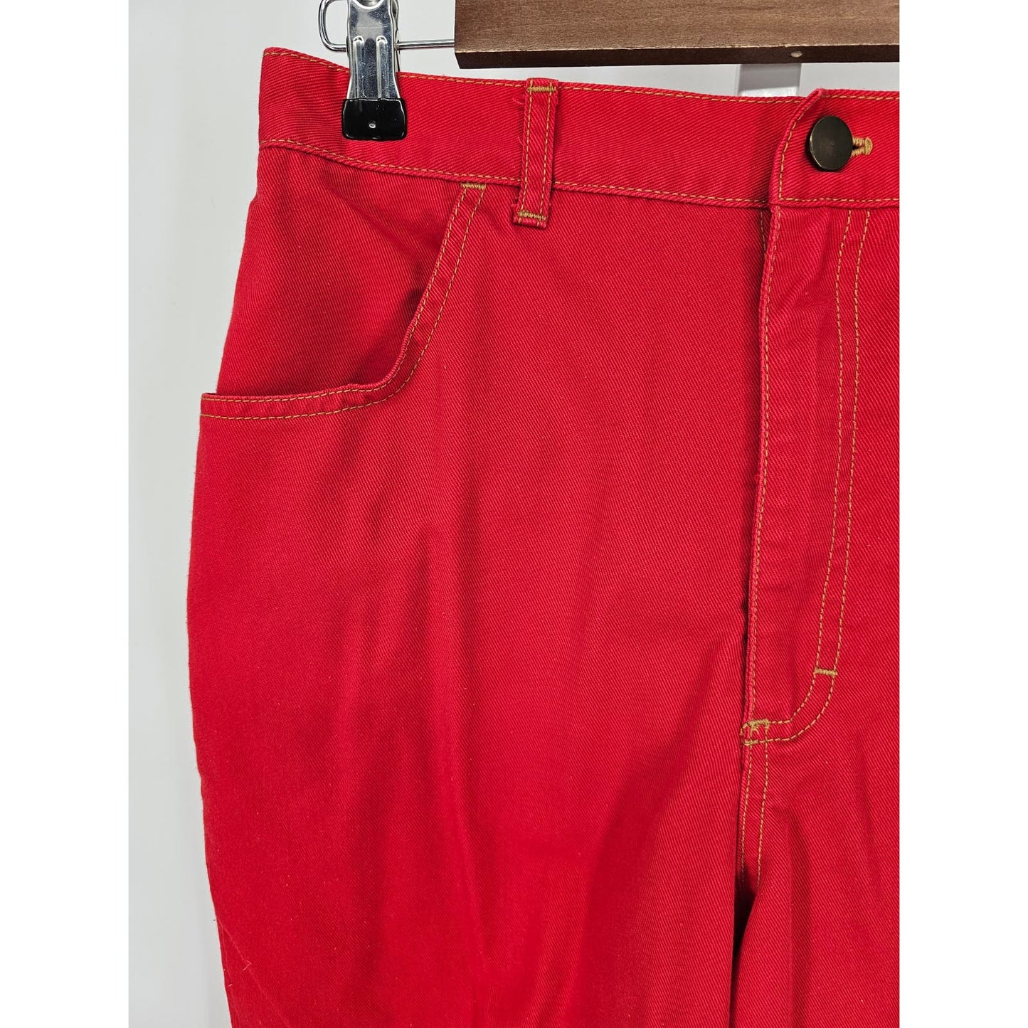 Vintage Y2K L.B. Blues Blair Womens Sz L Pull On Elastic Waist Pants Red