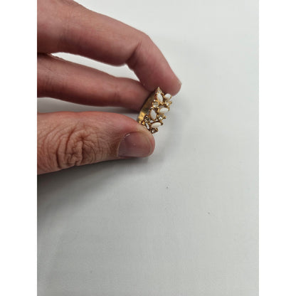 Vintage BARCS Silver TONE Amber Orange Glass CABOCHON Clip ON Earrings