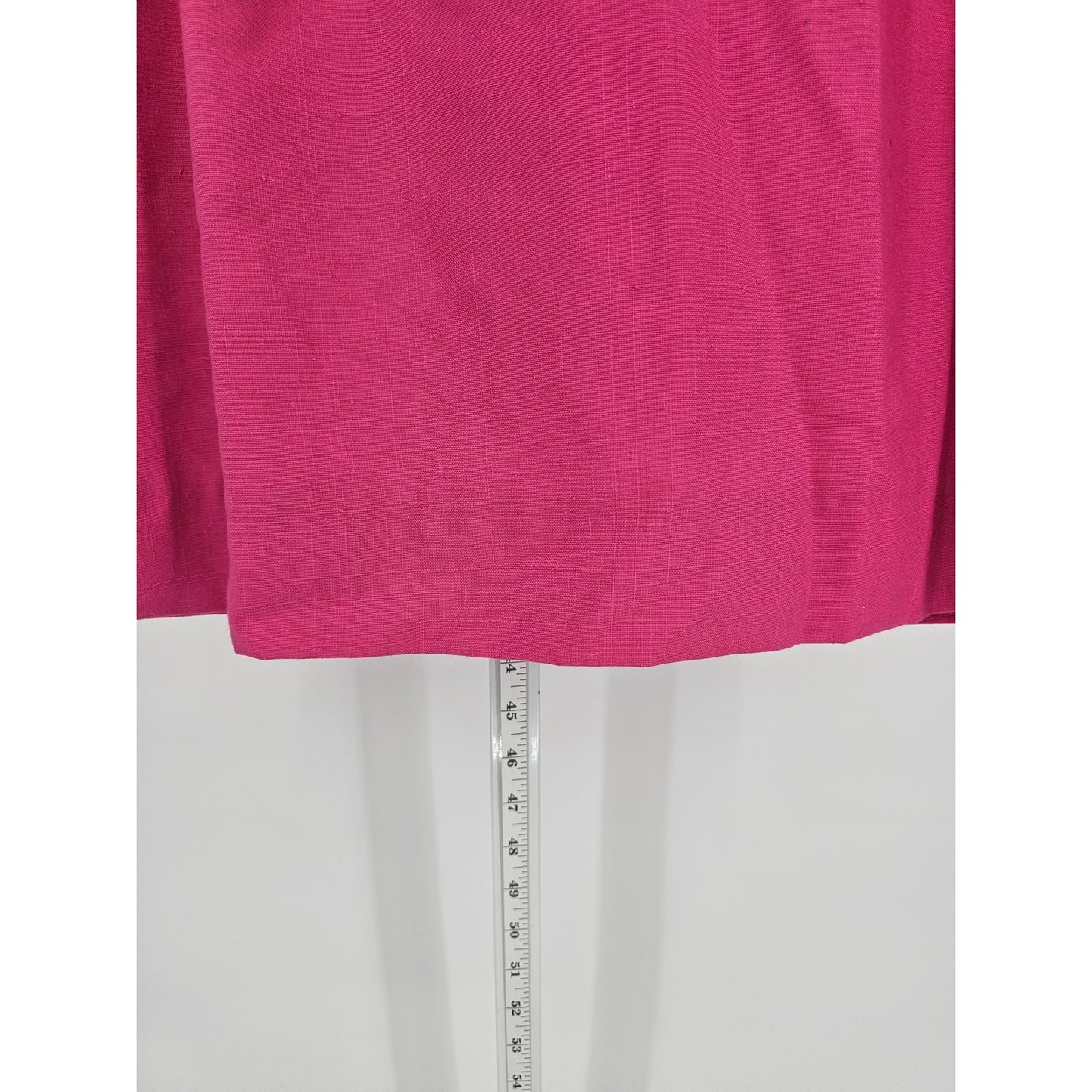 Vintage 1960s Womens Sz 14 Midi Length Formal Dress Bright Pink Short Sleeve