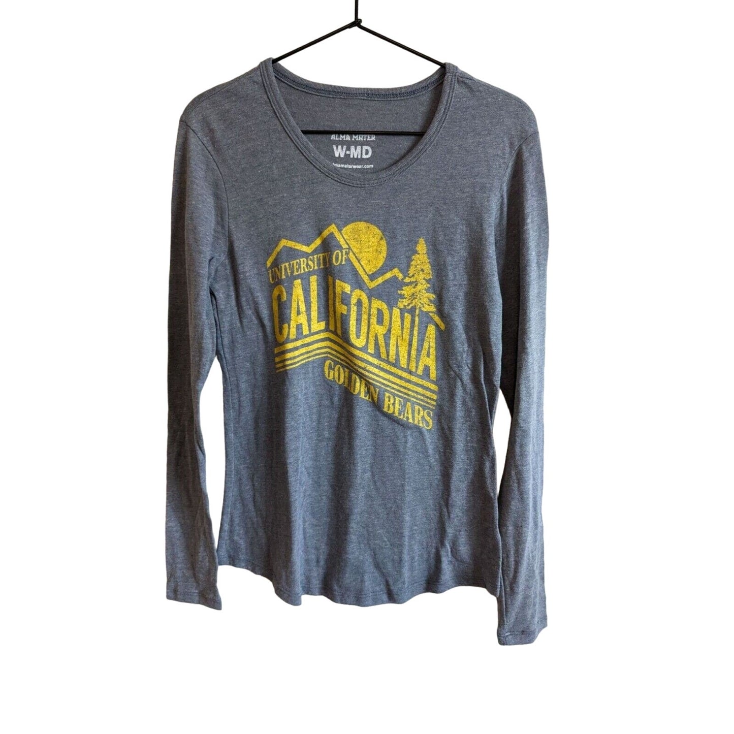 University of California Golden Bears Womens Sz M Long Sleeve T Shirt Gray NEW