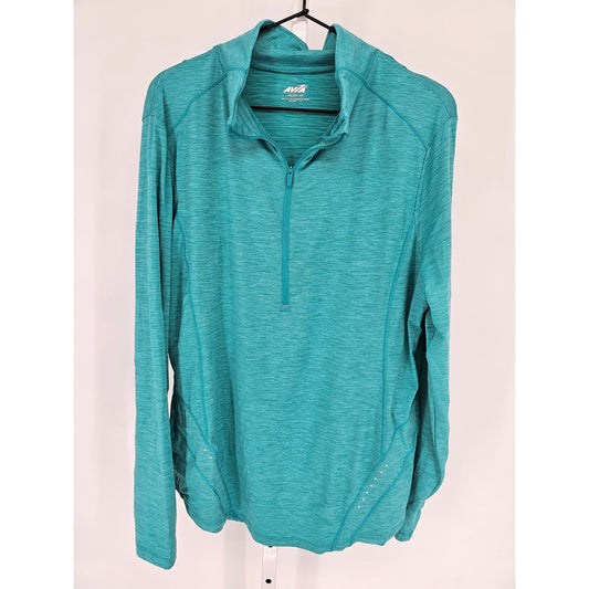 Avia Womens Sz XXL Long Sleeve 1/2 Zip Athletic Jacket Light Teal Blue