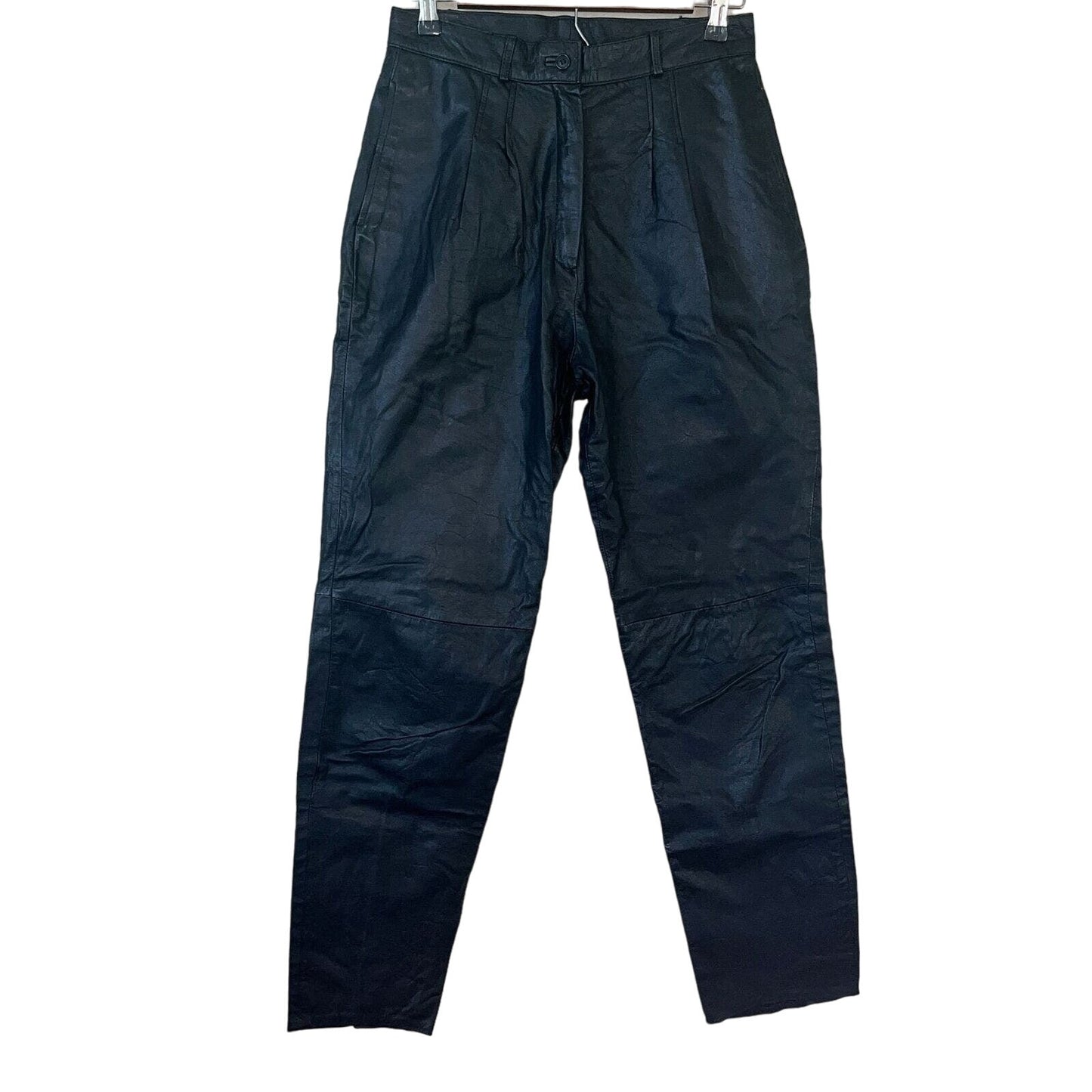 Vintage Laurice Womens Sz 10 Black Leather Pants High Waist 1980s