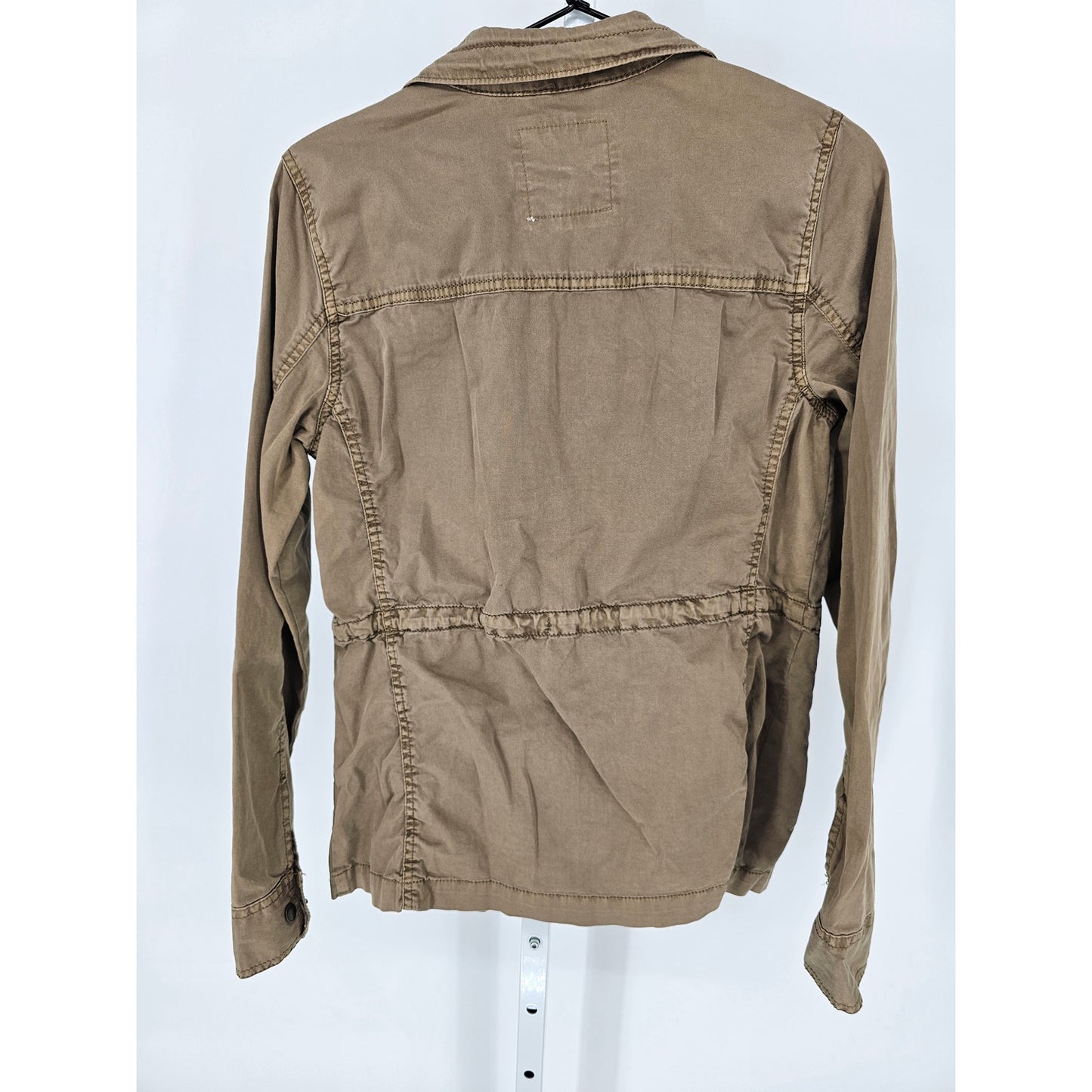 Sonoma Womens Sz S Zip Up Safari JAcket Tan W/ Pockets