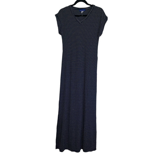 VTG Simply Styled by Sears Womens Sz S Short Sleeve Maxi Dress Navy & White